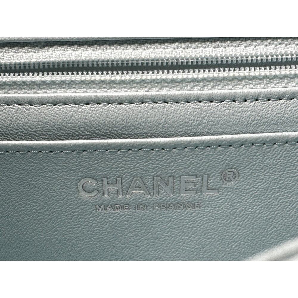 CHANEL Metallic Ombre Quilted Lambskin Mini Rectangular Flap Bag Silver HW - Picture 9 of 10